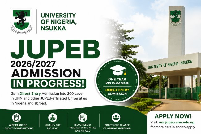 UNN JUPEB Admission Form 2026/2027 Now Available  Apply for Direct Entry Admission