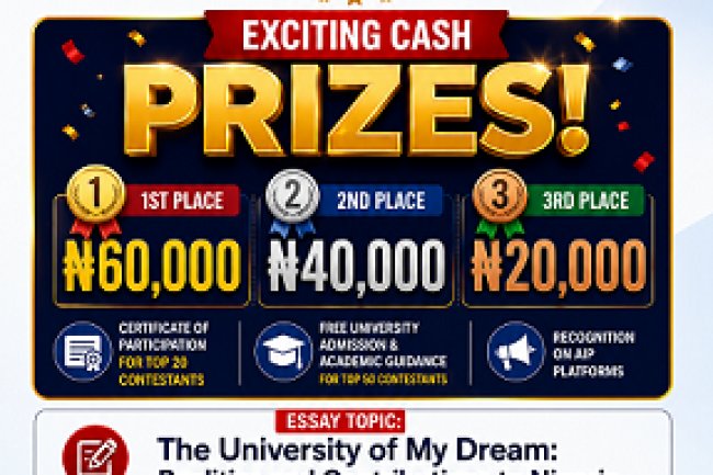 2026 AIP Annual Essay Competition For 2026 Nigeria University Admisson Seekers