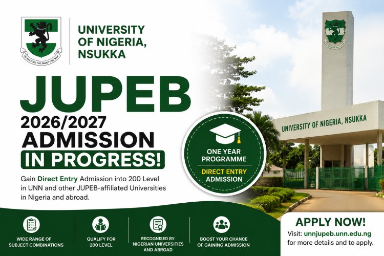 UNN JUPEB Admission Form 2026/2027 Now Available  Apply for Direct Entry Admission