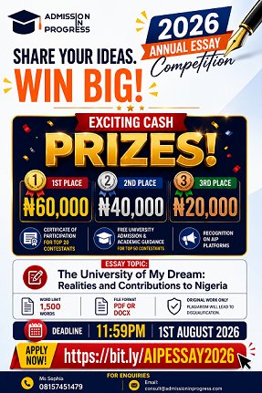 2026 AIP Annual Essay Competition For 2026 Nigeria University Admisson Seekers