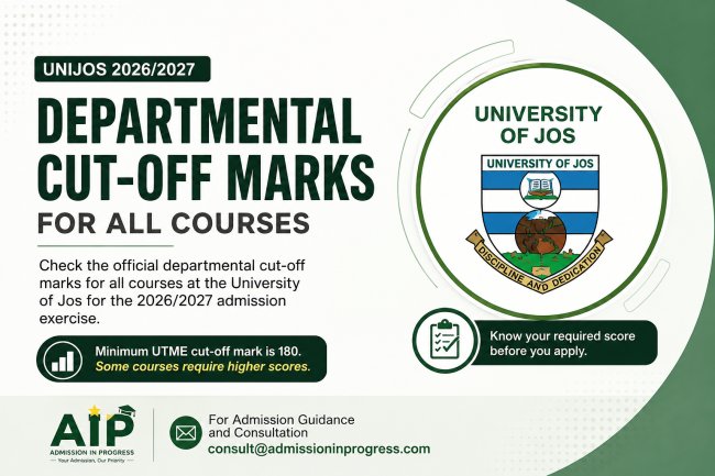 UNIJOS Departmental Cut-Off Marks for All Courses 2026/2027