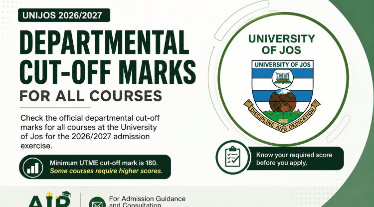 UNIJOS Departmental Cut-Off Marks for All Courses 2026/2027