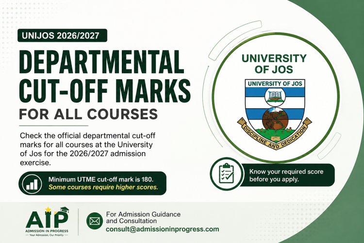 UNIJOS Departmental Cut-Off Marks for All Courses 2026/2027