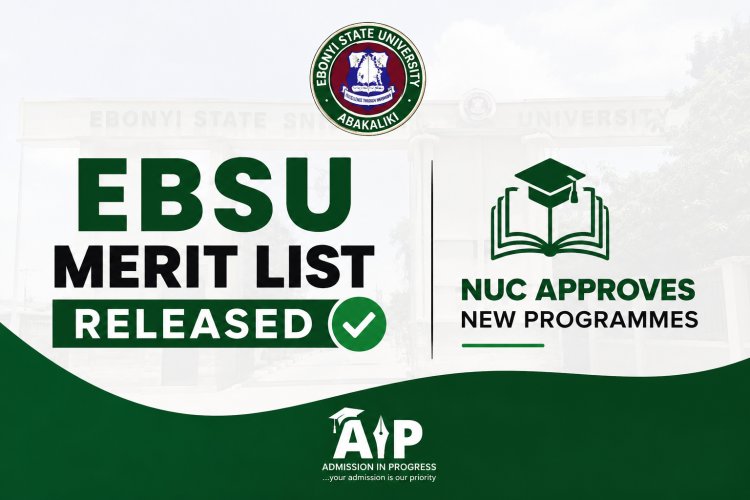 EBSU Releases Merit Admission List as NUC Approves New Undergraduate Programmes