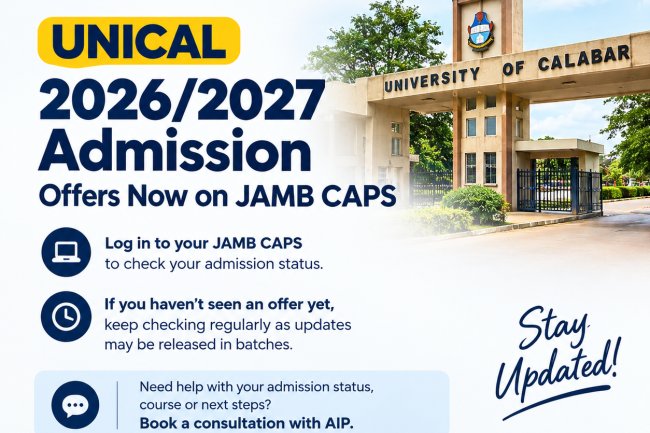 UNICAL 2026/2027 Admission Offers Now Available on JAMB CAPS 